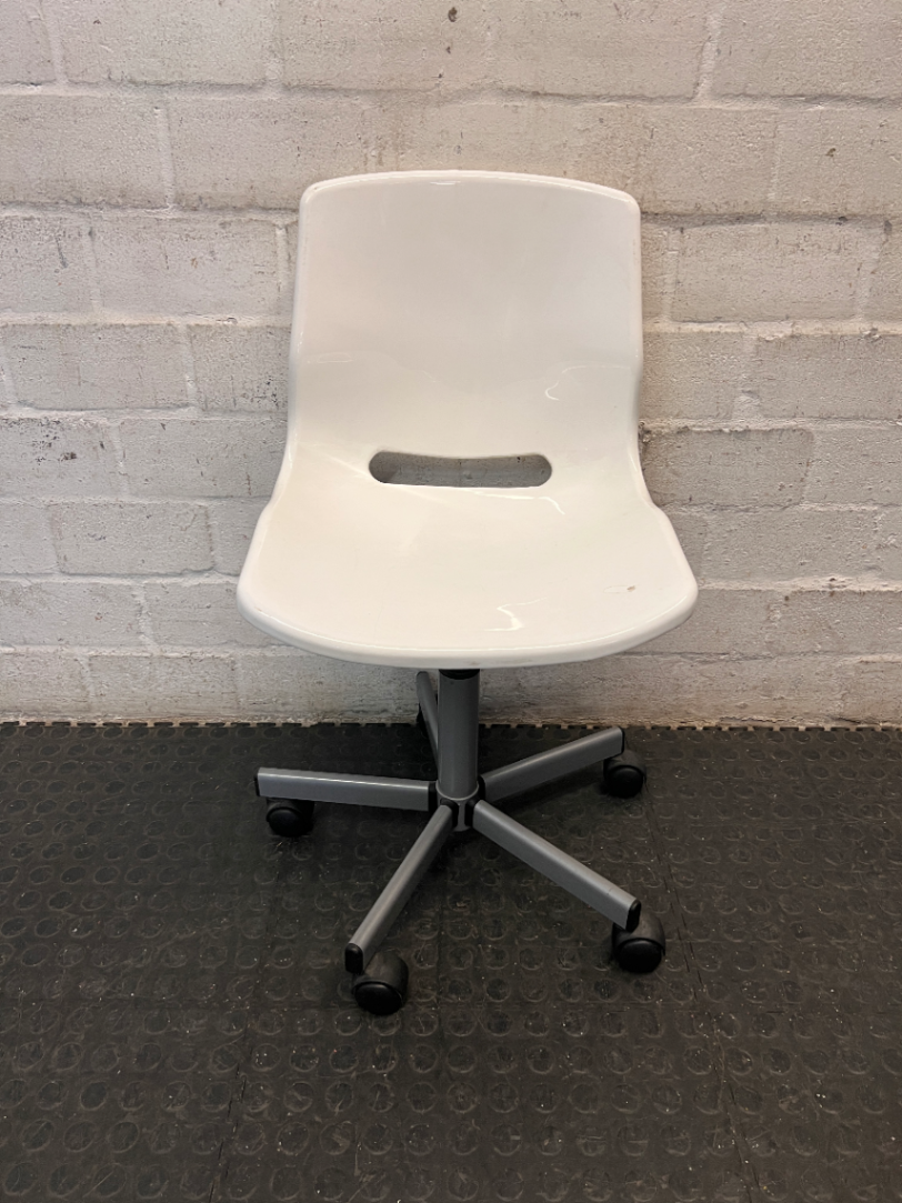White Armless Swivel Typist Chair