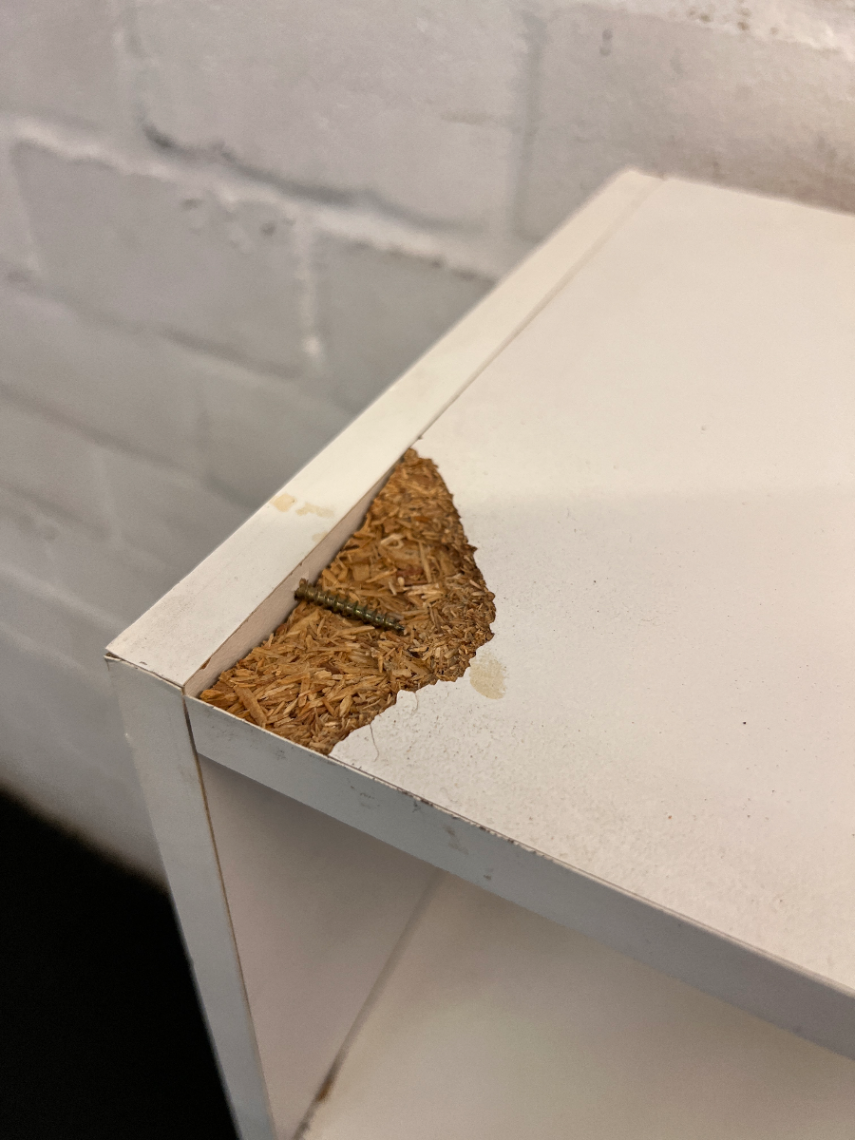 White Four-Shelf Bookcase — Structural Damage; Unable to Stand I - 2ndhandwarehouse.com
