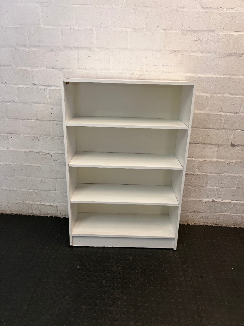 White Four-Shelf Bookcase — Structural Damage; Unable to Stand I - 2ndhandwarehouse.com