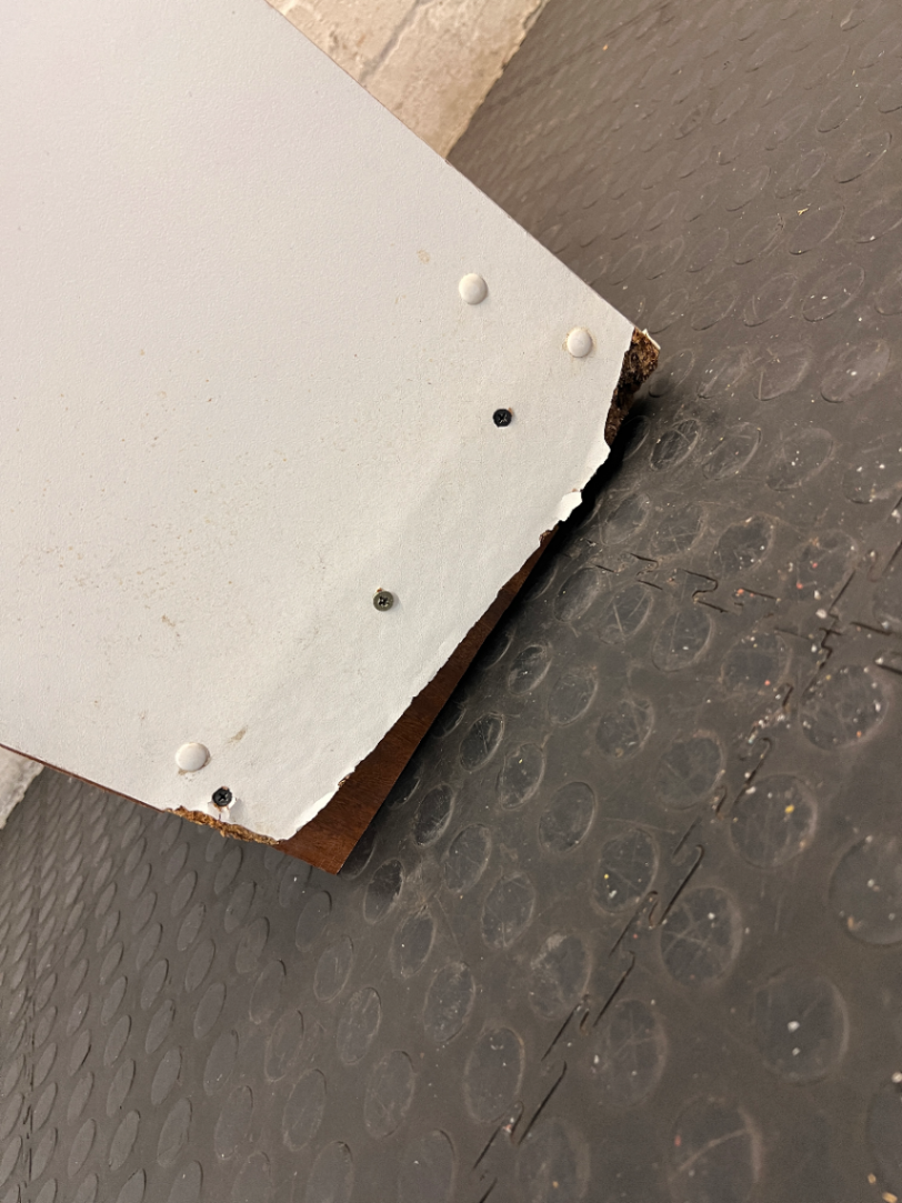 White Four-Shelf Bookcase — Structural Damage; Unable to Stand I - 2ndhandwarehouse.com