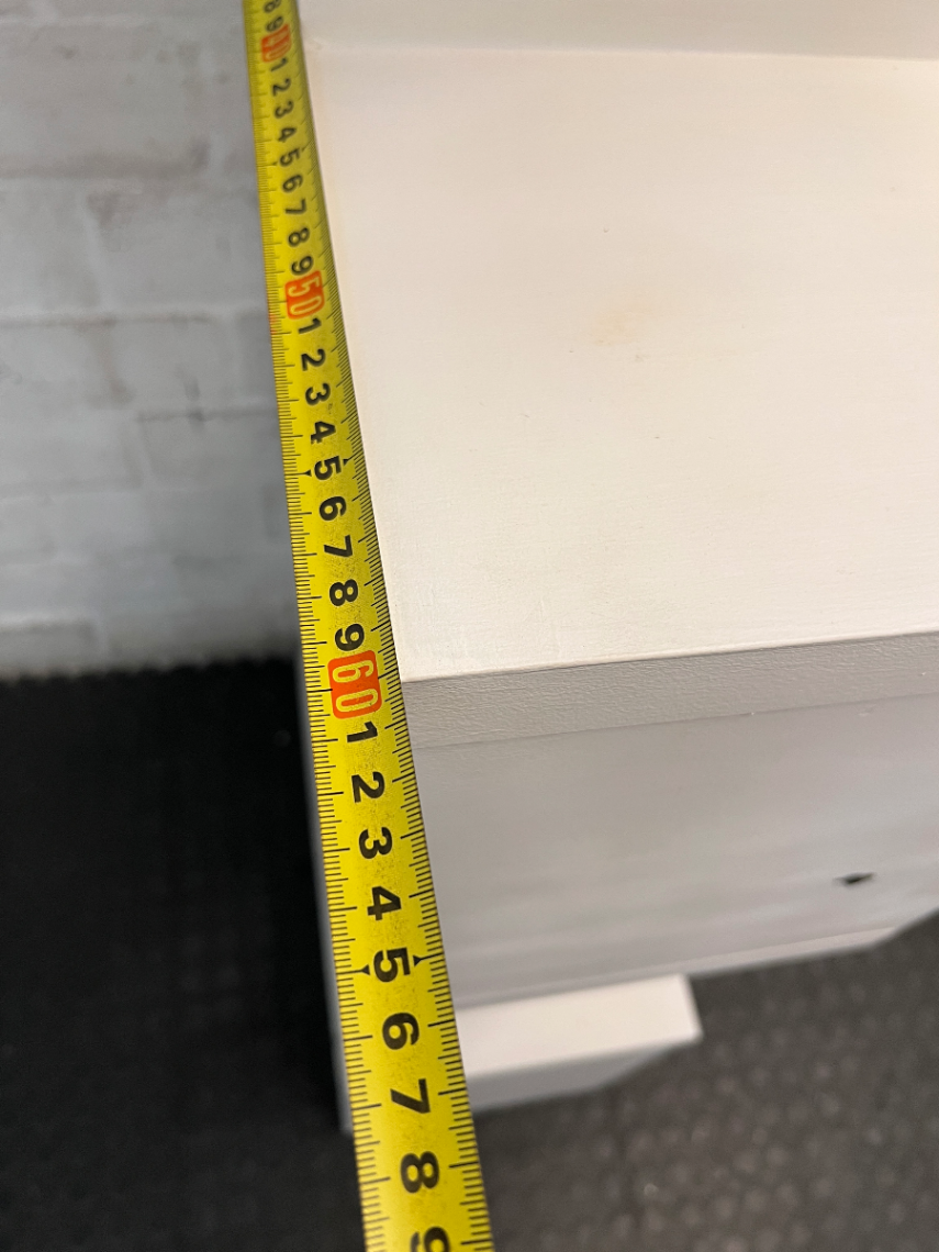 White Geometric S-Shaped Wooden Bookshelf — Good Working Order