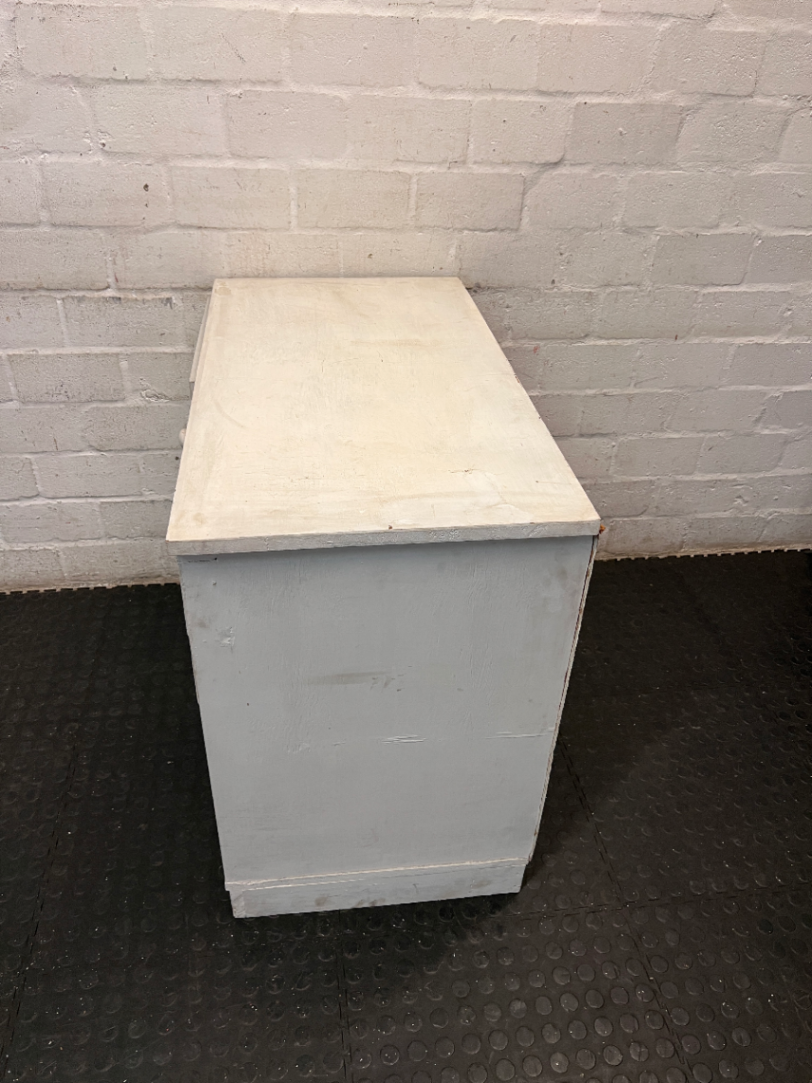White Hardwood Cupboard and Drawer Unit — Fair Condition