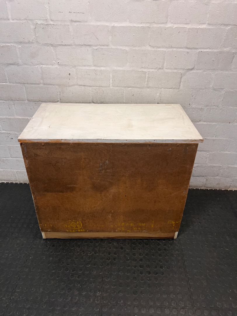 White Hardwood Cupboard and Drawer Unit — Fair Condition