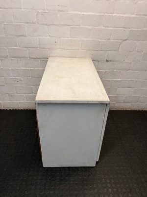 White Hardwood Cupboard and Drawer Unit — Fair Condition