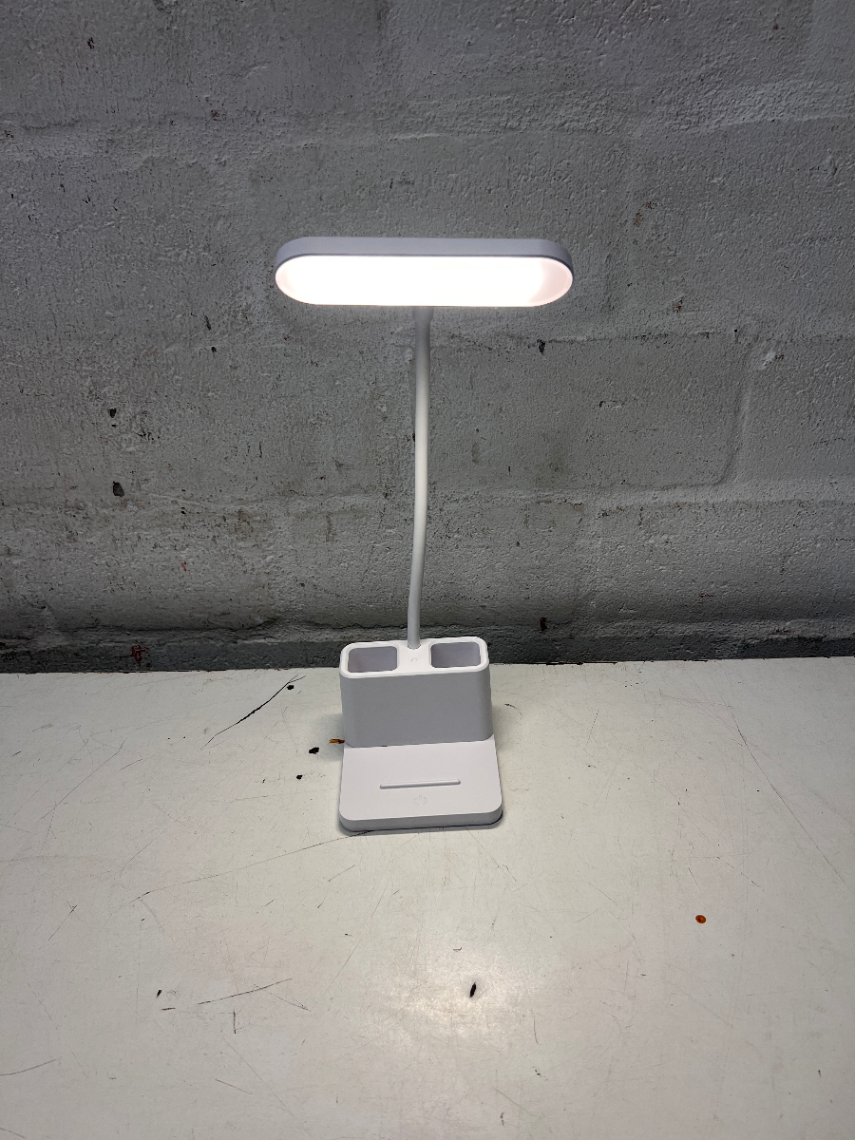 White LED Desk Lamp with Stationery Holder