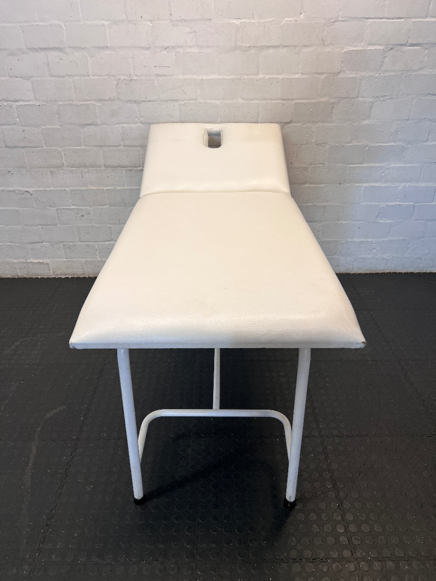 White Massage Table with Solid Steel Frame - 2ndhandwarehouse.com