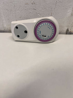 White Mechanical Timer Switch with Purple Dial