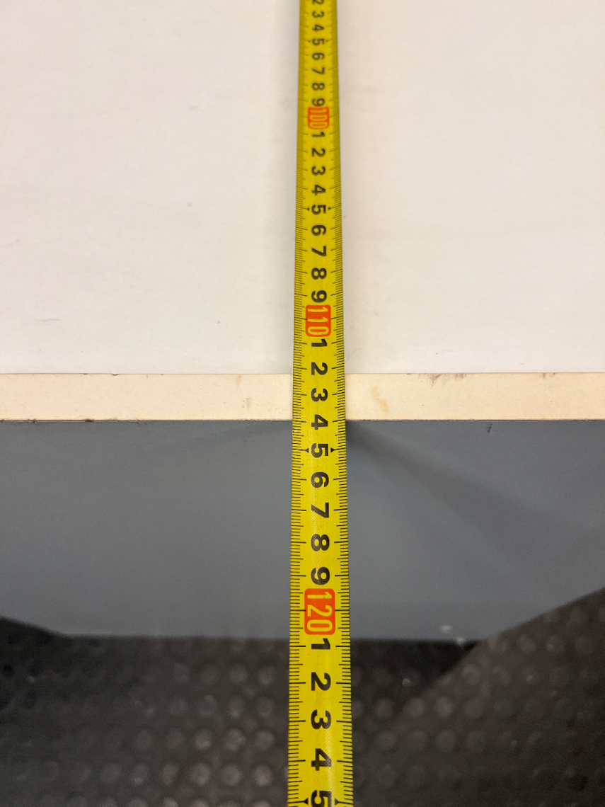 White Office Cupboard with Sliding Doors — Damaged Front Edging and Broken Door Lock