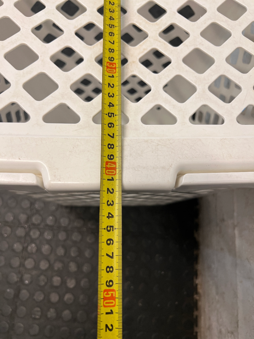 White Plastic Lidded Laundry Basket — Used Condition; Fair