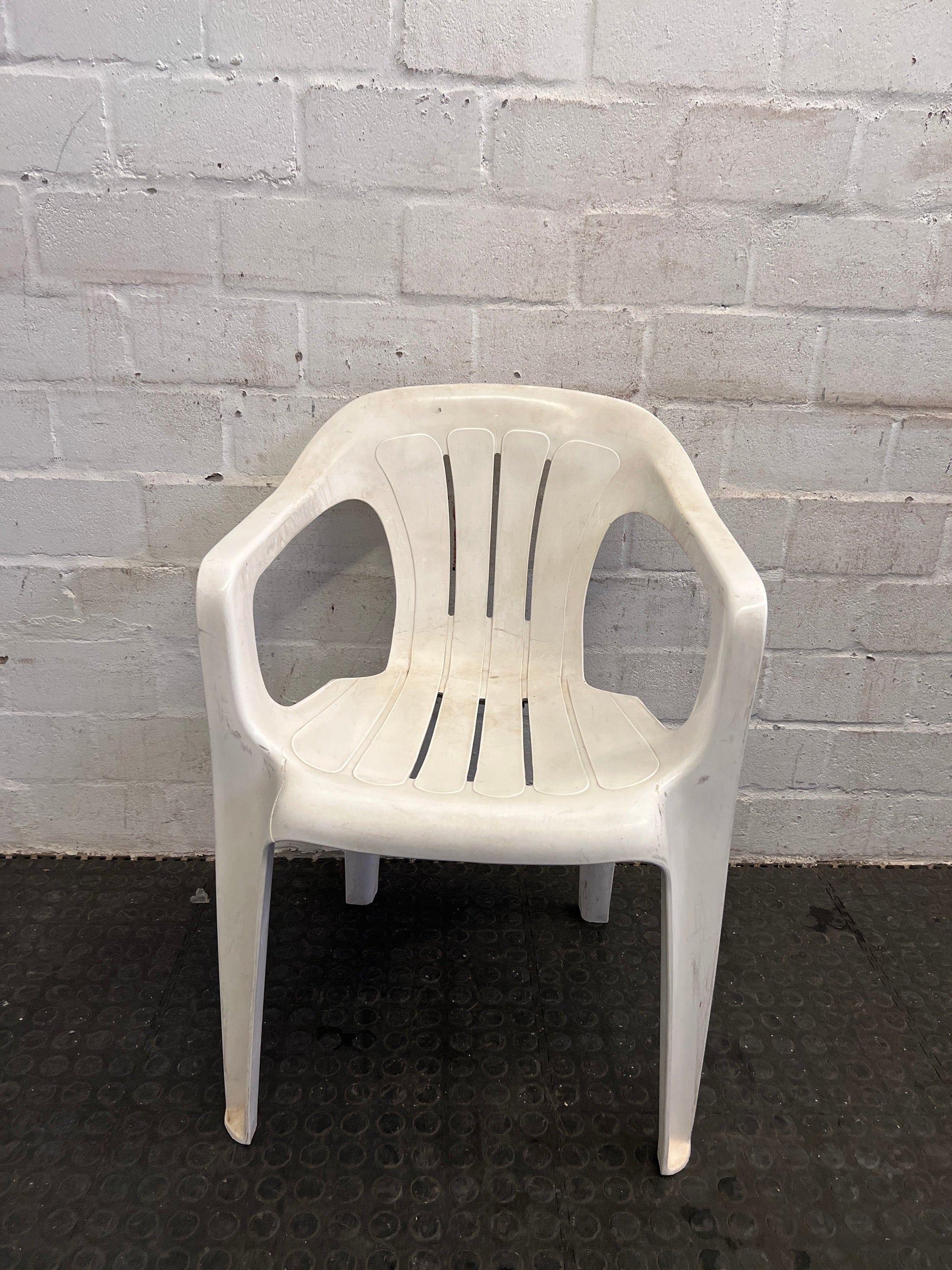 White Plastic Outdoor Chairs(Scuff Marks)