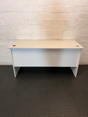 White Rectangular Office Desk with Cable Grommets - 2ndhandwarehouse.com