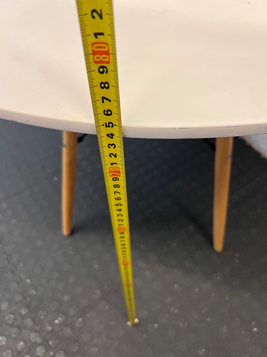 White Round Dining Set with 4 Chairs - Fair Condition - 2ndhandwarehouse.com