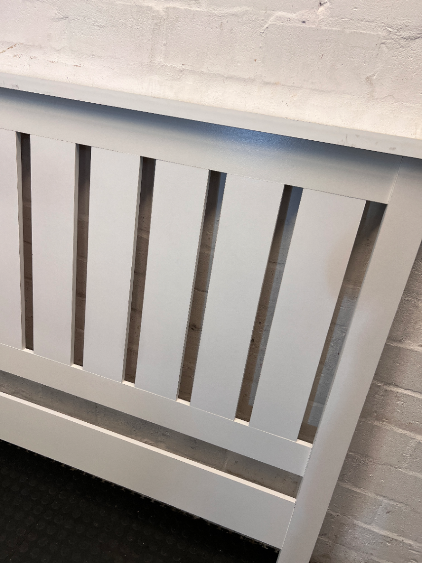White Slatted Double Headboard - New - 2ndhandwarehouse.com