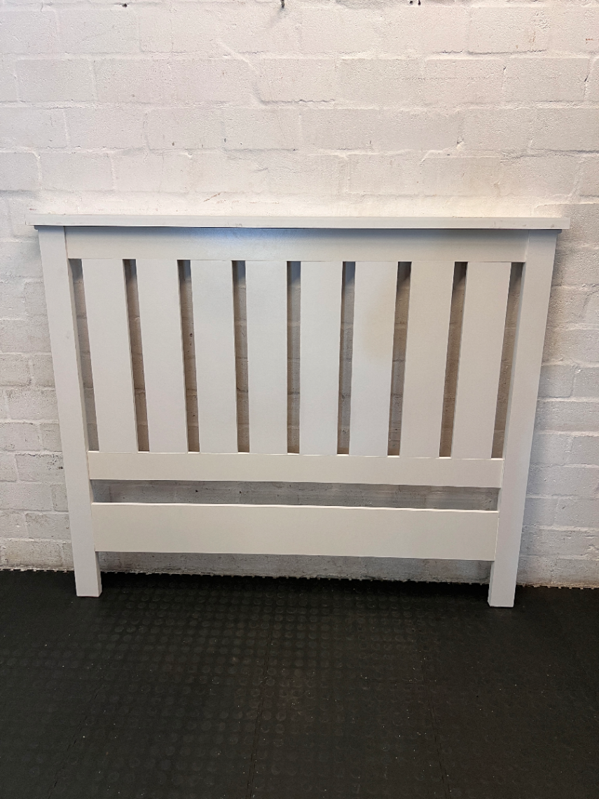 White Slatted Double Headboard - New - 2ndhandwarehouse.com