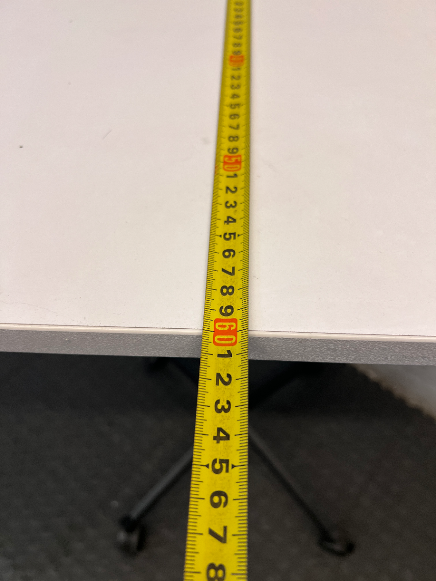 White Square Mobile Utility Table on Wheels — Fair Used Condition