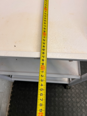 White Three-Tier Metal Utility Trolley — Fair Condition With Visible Wear