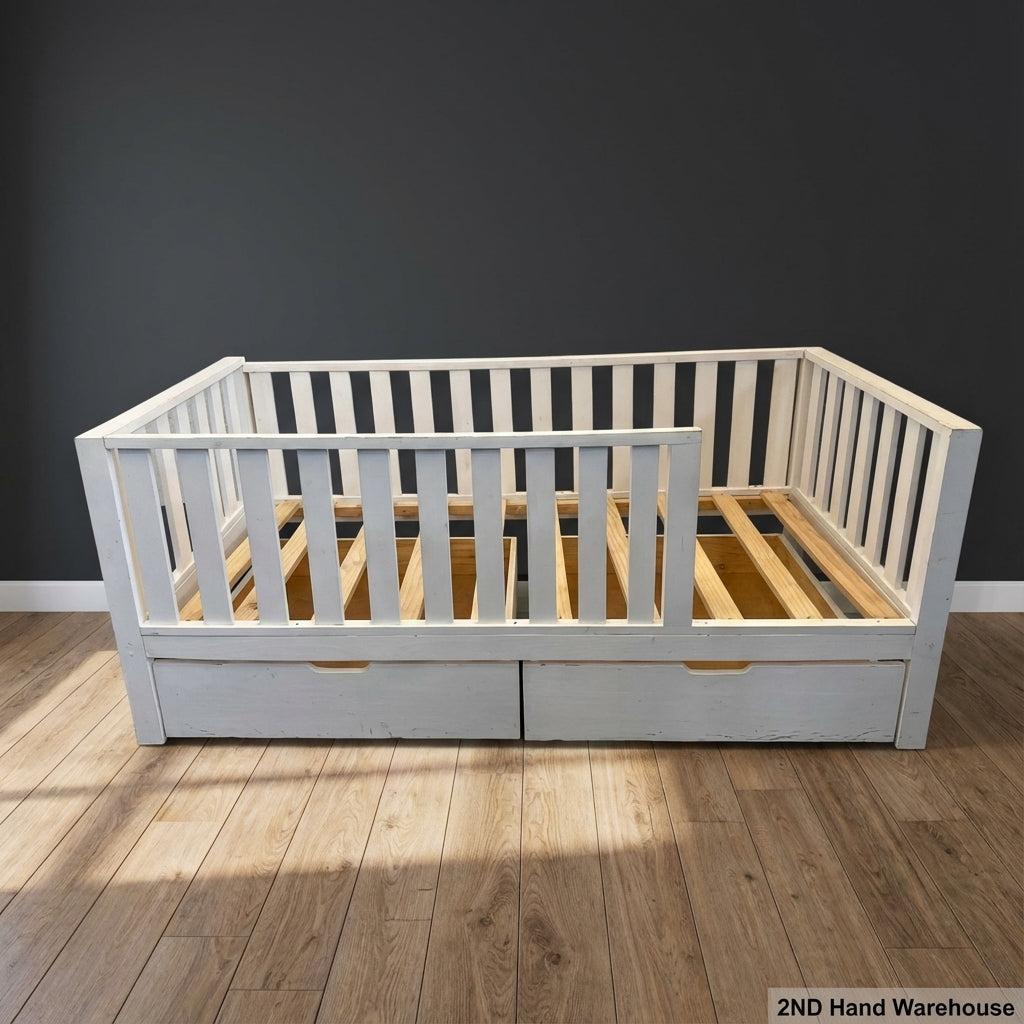 White Toddler Daybed with Underbed Storage Drawers