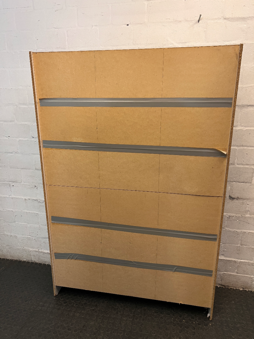White Twelve-Cube Shelving Unit — Visible Surface Wear and Chipping on Shelves