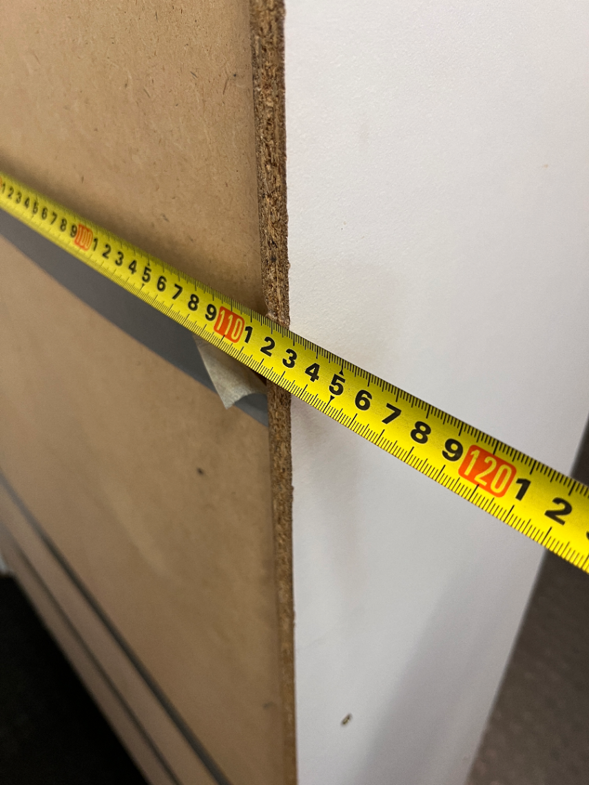 White Twelve-Cube Shelving Unit — Visible Surface Wear and Chipping on Shelves
