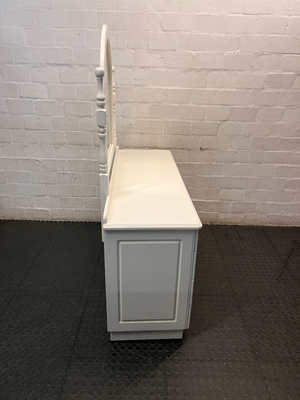 White Arched Mirror Wooden Dressing Table — Good Working Order