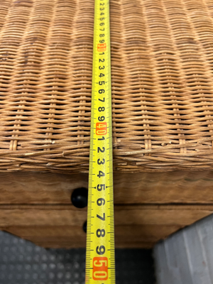 Wicker and Metal 5-Drawer Chest — Damaged Drawer and Significant Wear