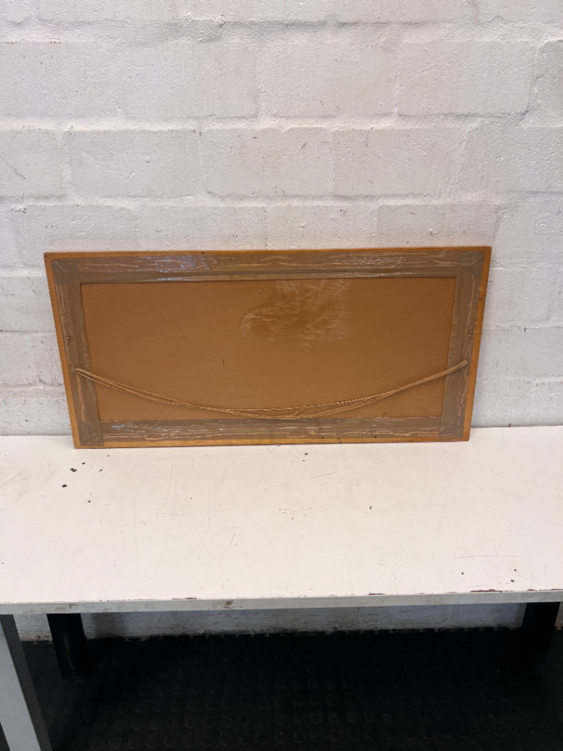 Wild Horses Framed Artwork in Ornate Frame — Visible Water Staining and Surface Scratch - 2ndhandwarehouse.com