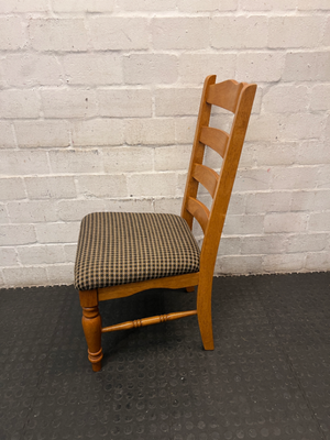 Wood Ladder-Back Dining Chair with Upholstered Seat - 2ndhandwarehouse.com