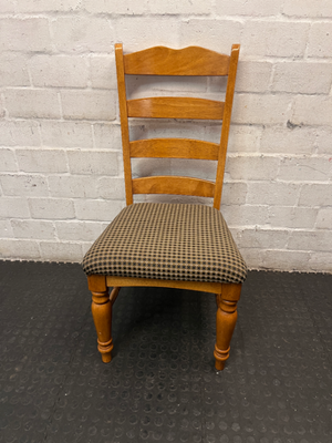 Wood Ladder-Back Dining Chair with Upholstered Seat - 2ndhandwarehouse.com