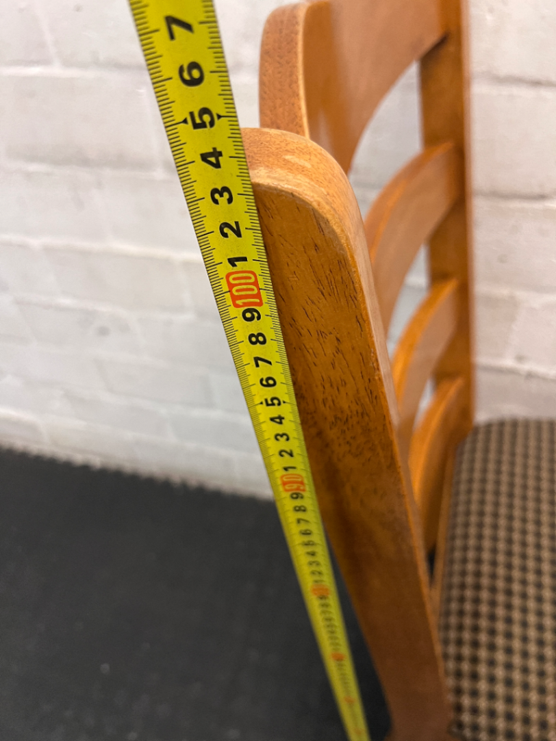Wood Ladder-Back Dining Chair with Upholstered Seat - 2ndhandwarehouse.com