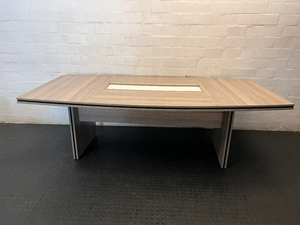 Wood-Look Boardroom Table with Centre Inlay — Good Working Order - 2ndhandwarehouse.com