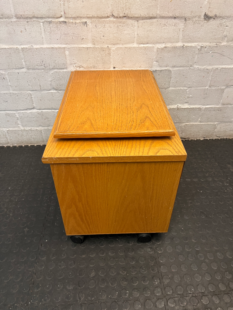 Wood-Look TV Trolley with Swivel Top and Shelving — Fair Used C - 2ndhandwarehouse.com