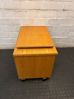 Wood-Look TV Trolley with Swivel Top and Shelving — Fair Used C - 2ndhandwarehouse.com