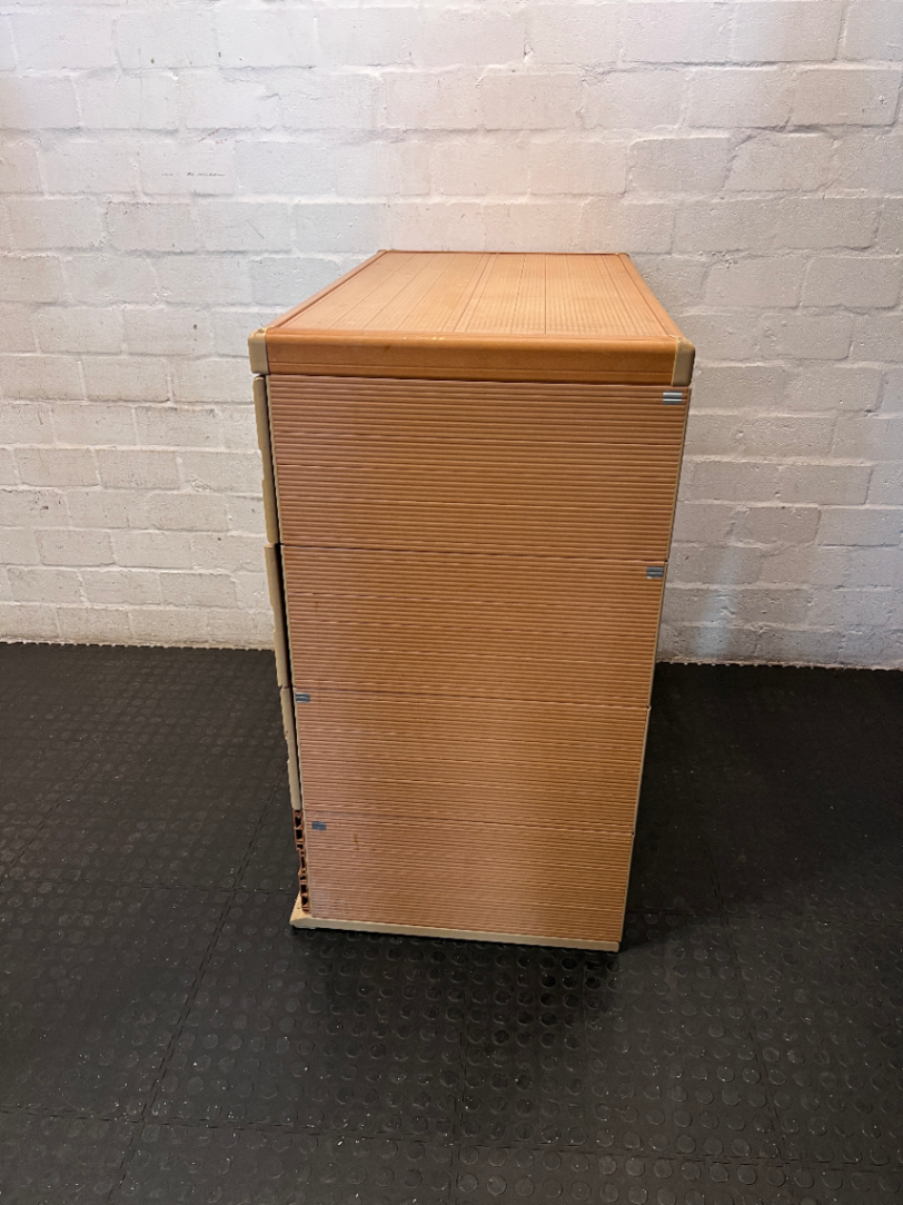 Wood and White 4 Drawer Organisation Unit - 2ndhandwarehouse.com