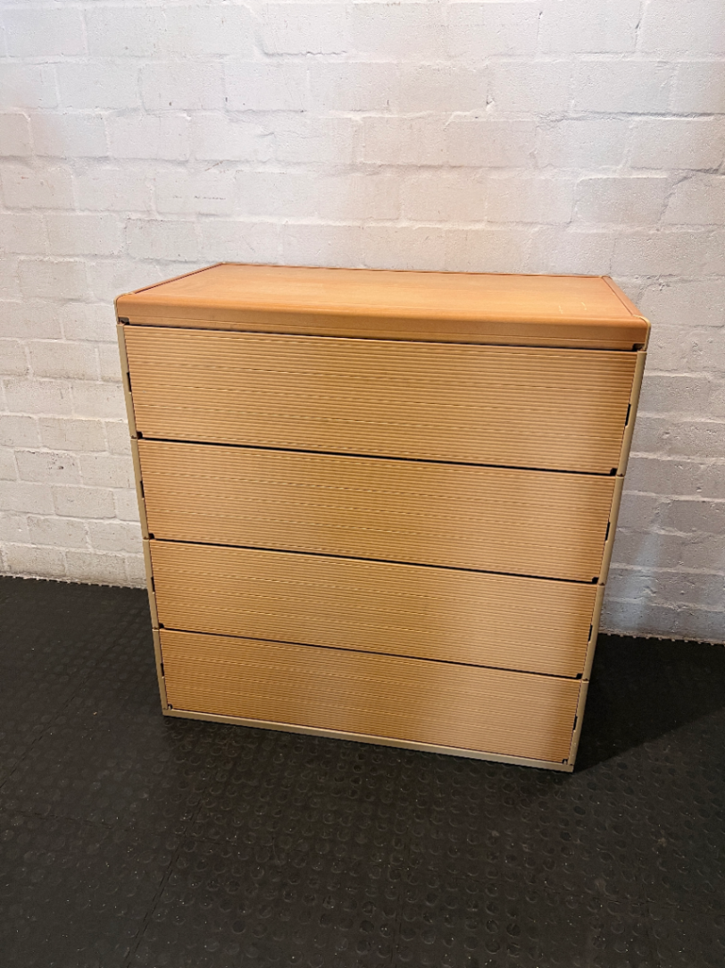 Wood and White 4 Drawer Organisation Unit - 2ndhandwarehouse.com