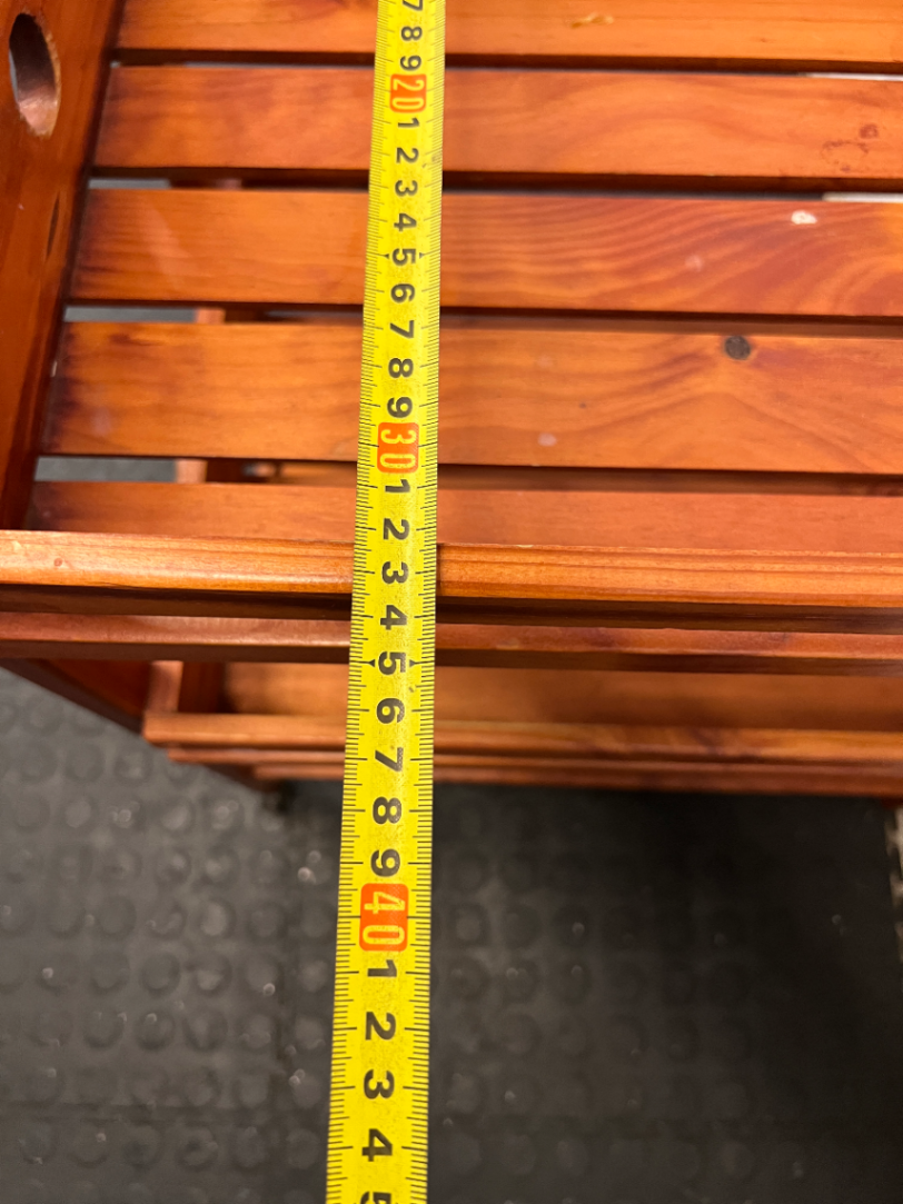 Wooden 3-Tier Rolling Kitchen Trolley - Well Used Condition - 2ndhandwarehouse.com
