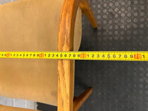 Wooden Armchair with Fabric Upholstery — Visible Surface Wear and A - 2ndhandwarehouse.com