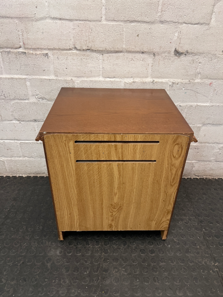 Wooden Bedside Table with Three Drawers — Good Used Condition