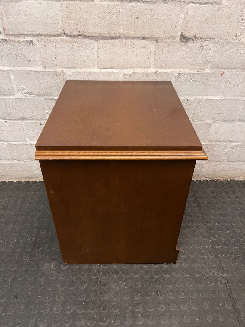 Wooden Bedside Table with Three Drawers — Good Used Condition