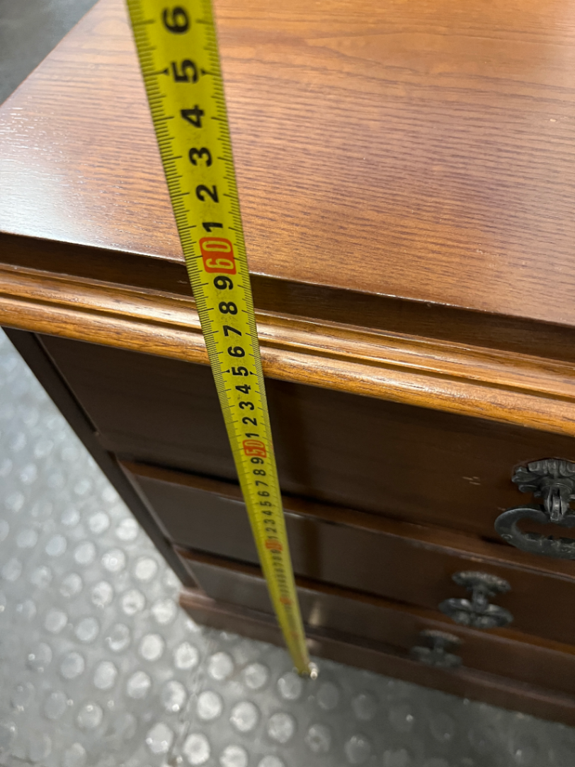 Wooden Bedside Table with Three Drawers — Good Used Condition