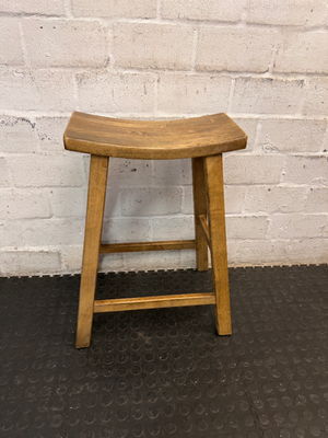 Wooden Saddle Style Bar Stool — Clean Pre-owned Condition - 2ndhandwarehouse.com