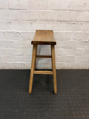 Wooden Saddle Style Bar Stool — Clean Pre-owned Condition - 2ndhandwarehouse.com