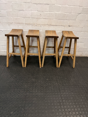 Wooden Saddle Style Bar Stool — Clean Pre-owned Condition - 2ndhandwarehouse.com