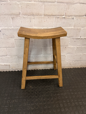 Wooden Saddle Style Bar Stool — Clean Pre-owned Condition - 2ndhandwarehouse.com