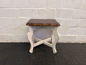 Wooden Side Tables with White Legs