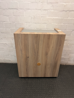 Wooden Storage Cabinet with Roller Shutter & Sliding Doors — Well Used Condition