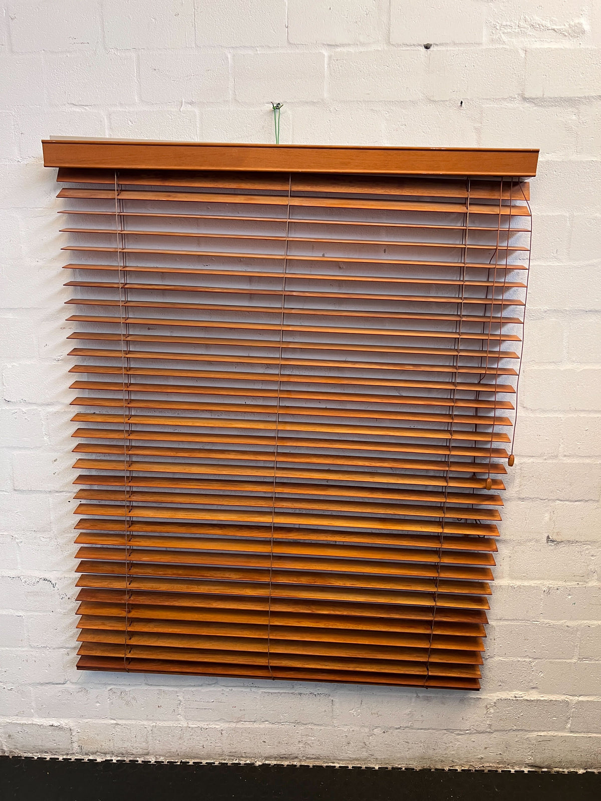 Wooden Venetian Blinds - Rich Brown, 100% Wood - 115cm wide