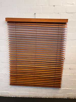 Wooden Venetian Blinds - Rich Brown, 100% Wood - 115cm wide