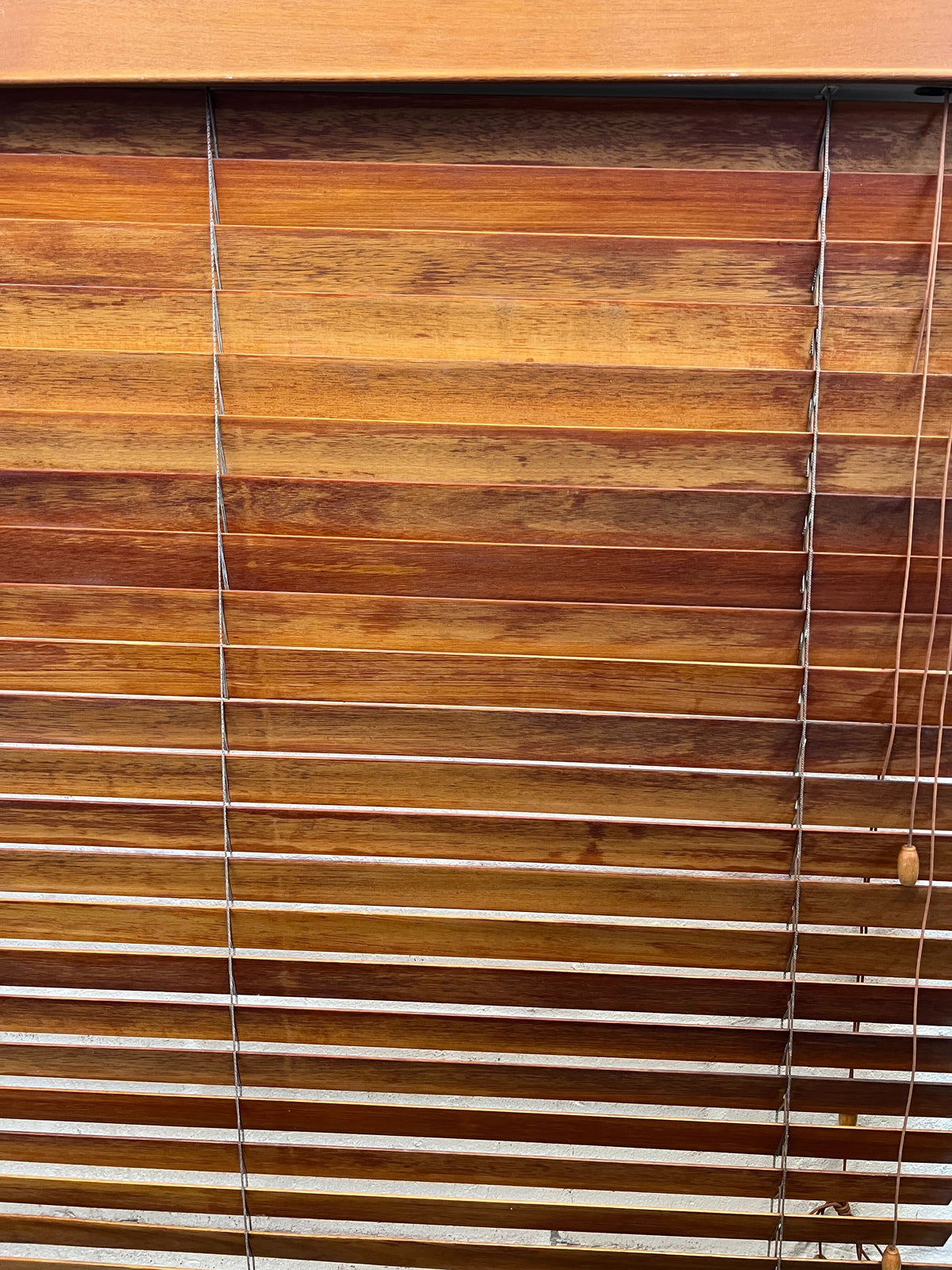 Wooden Venetian Blinds - Rich Brown, 100% Wood - 115cm wide