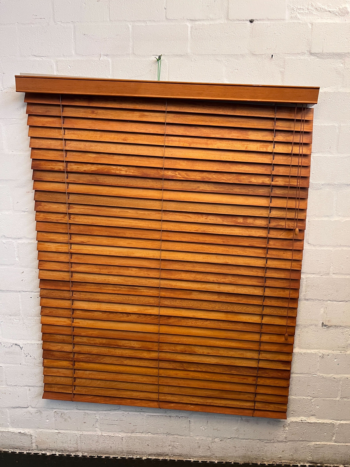Wooden Venetian Blinds - Rich Brown, 100% Wood - 115cm wide