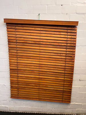 Wooden Venetian Blinds - Rich Brown, 100% Wood - 115cm wide